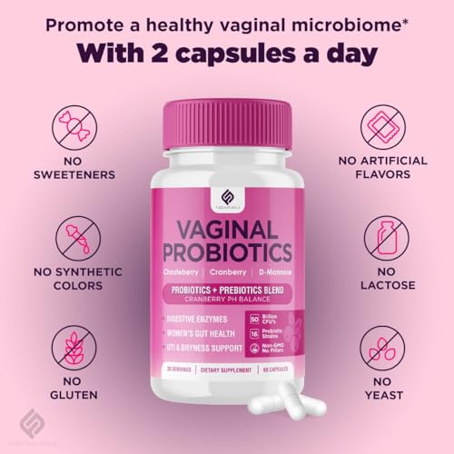 Vaginal Probiotics for Women Digestive Enzymes Gut Health PH Balance Pills, Women's Fuze Naturals