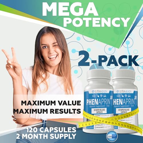PhenAprin XR Maximum Strength Appetite Suppressant Diet Pills - 2-Pack, Metabolism Boosting SutraHealth