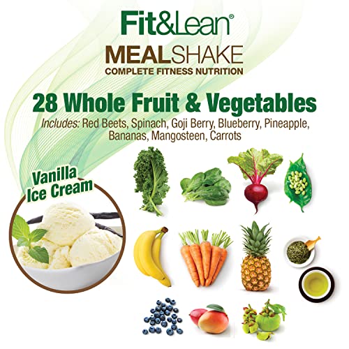 Fit & Lean Meal Shake, Fat Burning Meal Replacement, Protein, Fiber, Probiotics, Vanilla Fit & Lean