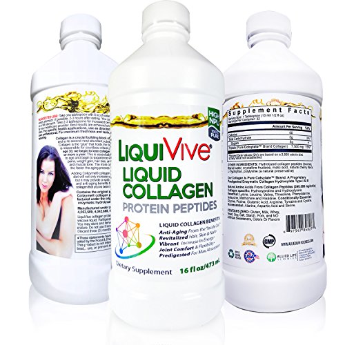 LiquiVive Liquid Collagen Protein Peptides Concentrate | Pure Hydrolyzed Super Multi Collagen Life Miracle