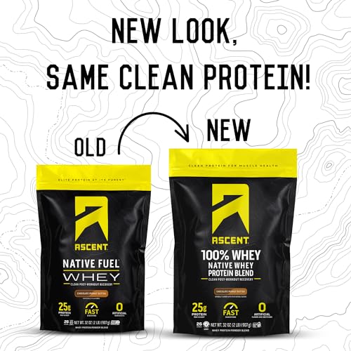 Ascent 100% Whey Protein Powder - Post Workout Whey Protein Isolate, Zero Artificial Ascent