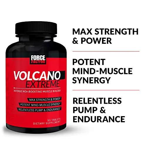 Force Factor Volcano Extreme Pre Workout Nitric Oxide Booster Supplement for Men Force Factor
