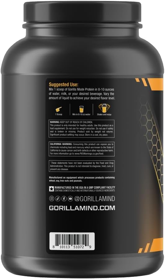 Gorilla Mode Premium Protein - Chocolate Peanut Butter / 24 Grams of Protein/Recover Gorilla Mind