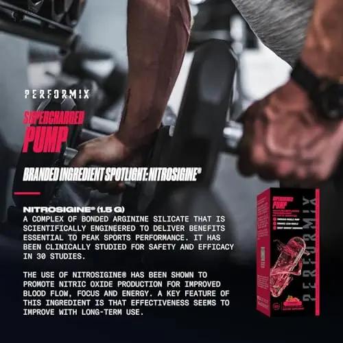PERFORMIX Supercharged Pump - Nitrosigine® and Betaine Pre Workout Supplement - Muscle Pump Accelerator with Arginine Ethyl Ester - Endurance and Strength Booster for Hardcore Traning (80 Capsules)