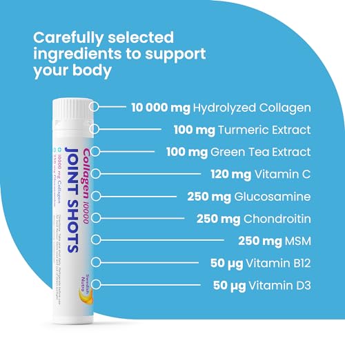 Swedish Nutra Collagen 10000 Joint Shots | High Strength Type 1, 2 & 3 Collagen for Body, Joints & Ligaments Swedish Nutra