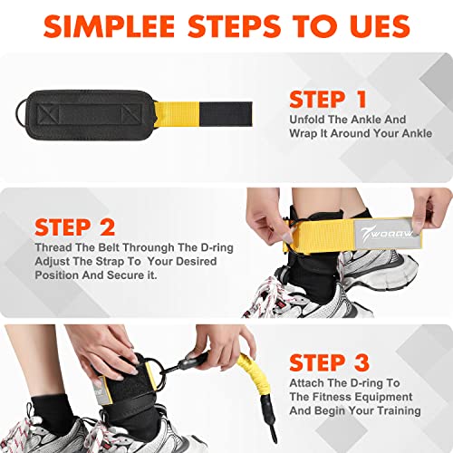 Ankle Resistance Bands with Cuffs, Ankle Bands for Working Out, Glutes Workout Equipment WOQQW