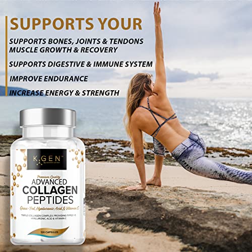 Pure Collagen Supplements Capsules Grass Fed Advanced Multi Collagen Peptides K GEN rejuvenation nutrition