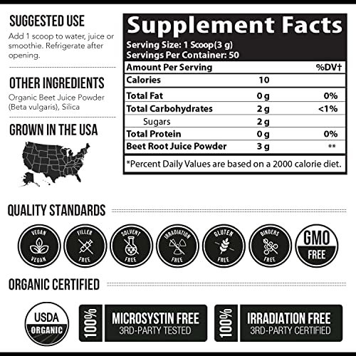 BioBeet Max Strength Beet Root Juice Powder – 20:1 Concentrate, Each Serving Derived Triquetra Health