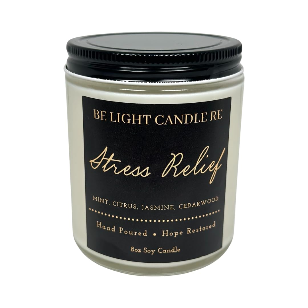 Stress Relief Candle | Purpose-Driven Soy Candles | Scented Candle for Home | 8oz Long Lasting Candle
