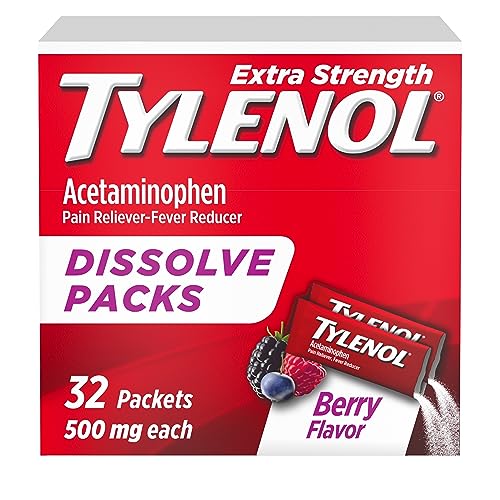 Tylenol Extra Strength Dissolve Packs, 500 mg Acetaminophen Pain Reliever & Fever Reducer,