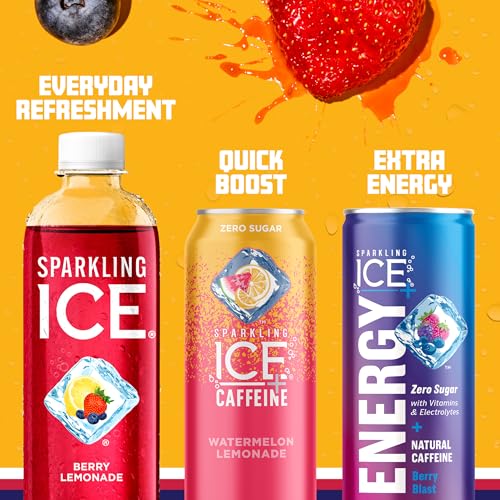 Sparkling Ice, Berry Lemonade Sparkling Water, Zero Sugar Flavored Water, with Vitamins Sparkling ICE