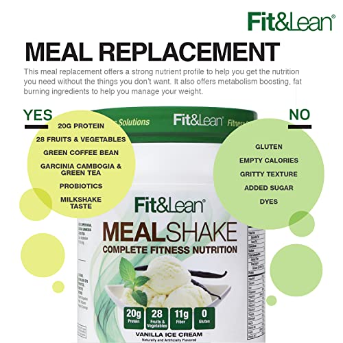 Fit & Lean Meal Shake, Fat Burning Meal Replacement, Protein, Fiber, Probiotics, Vanilla Fit & Lean