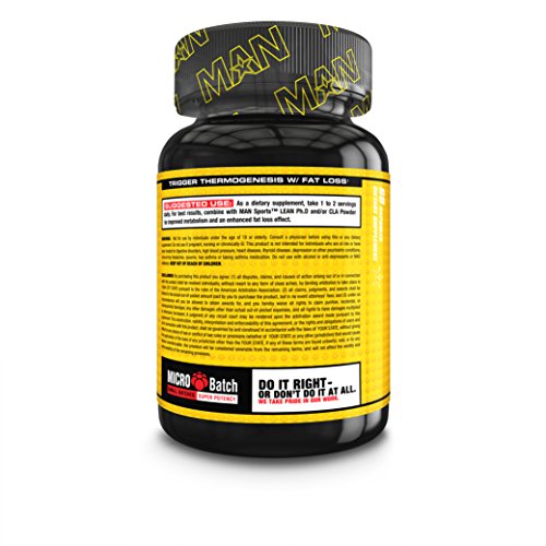 Man Sports Yohimbine HCI 3mg, Weight Loss Supplement, 60 Capsules MAN Metabolic Augmenting Nutrition