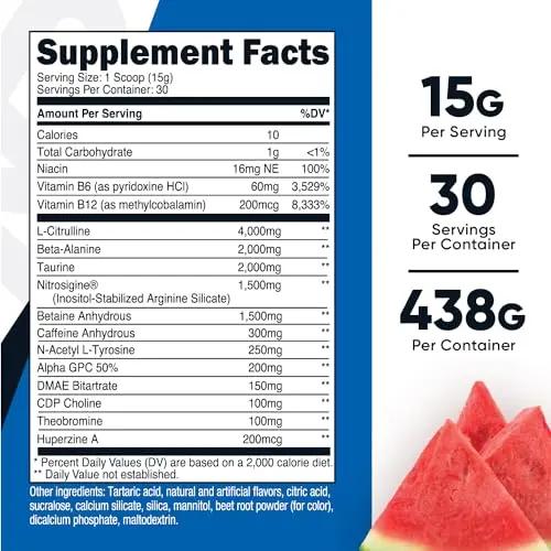 Nutricost Pre-Workout Xtreme, Watermelon, 30 Servings, Vegetarian, Non-GMO and Gluten Free (Pre-X)