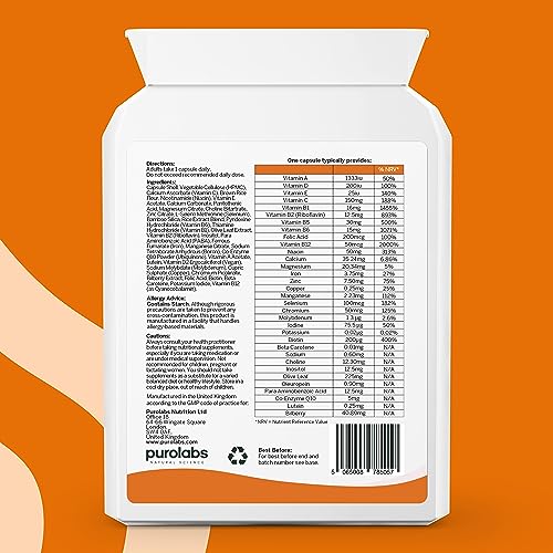 Puro Multivitamin - 34 Multivitamins & Minerals - Daily Complex for Men & Women Purolabs