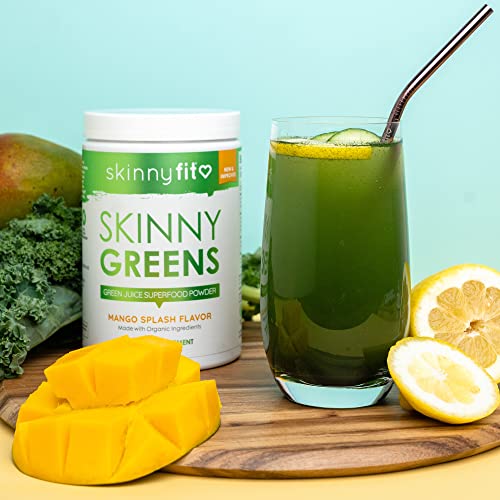 SkinnyFit Mango Splash Skinny Greens, Green Juice Superfood Powder, Natural Energy SkinnyFit