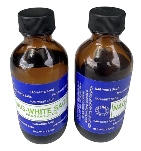 Premium Fragrance Oil 2 Bottles Nag-Musk or Nag-White Sage, 2 Ounces Each in a Glass Bottle Generic