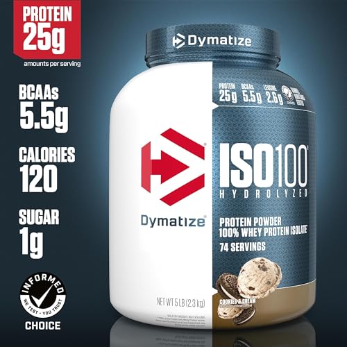 Dymatize ISO100 Hydrolyzed Protein Powder, 100% Whey Isolate Protein, 25g of Protein Dymatize