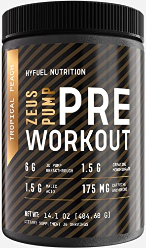 Hyfuel Nutrition Zeus Pump Pre Workout - Pump Focus Energy Power - 3D Pump Breakthrough