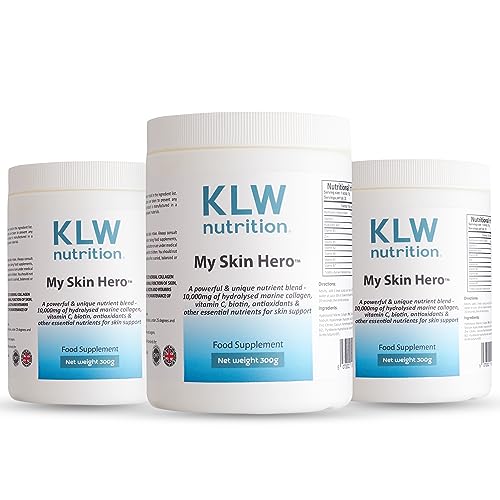 Marine Collagen Powder 10,000mg - with Vitamin C, Zinc, Biotin, Hyaluronic Acid - No fillers, sweeteners or additives KLW Nutrition