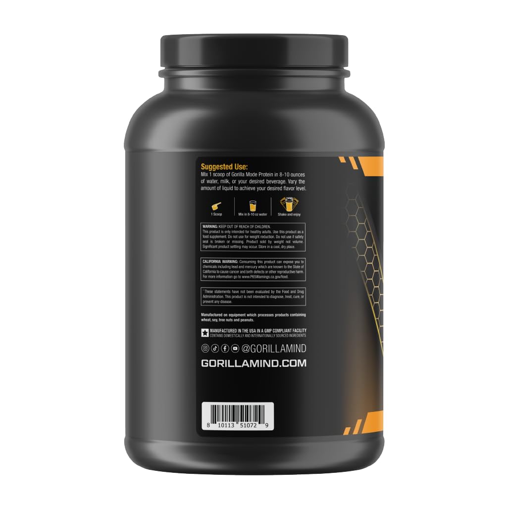 Gorilla Mode Premium Whey Protein - Chocolate Peanut Butter / 25 Grams of Whey Gorilla Mind