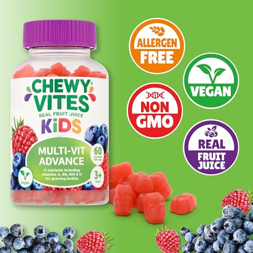 Chewy Vites Kids Multivitamin Advance 60 Gummy Vitamins | 11 Essential Nutrients CHEWY VITES