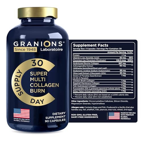 Thermogenic Hydrolyzed Collagen Burn - Hyaluronic Acid, Vitamin C, Multi Collagen Complex