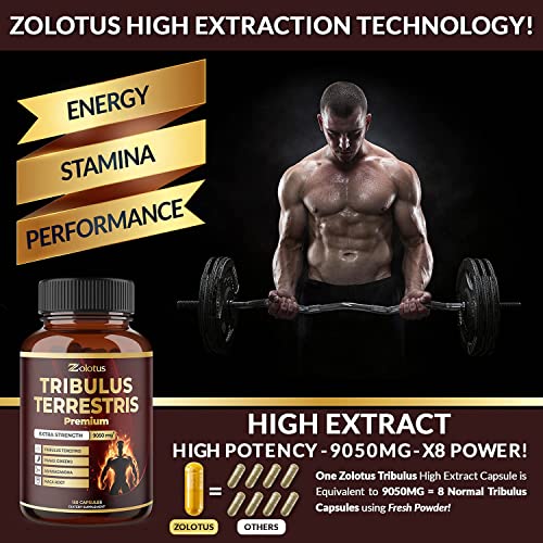 Tribulus Terrestris Supplement for Men & Women, 9050mg Per Capsule, 5-Month Supply Zolotus