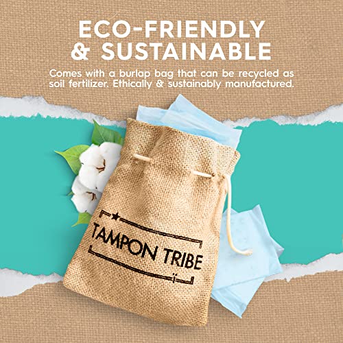 Tampon Tribe - Organic Cotton Pads with Wings for Women, Chemical-Free Breathable Sanitary Pads Tampon Tribe