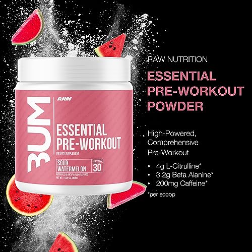 RAW Essential Pre-Workout Powder (Sour Watermelon) - Chris Bumstead Sports Nutrition RAW