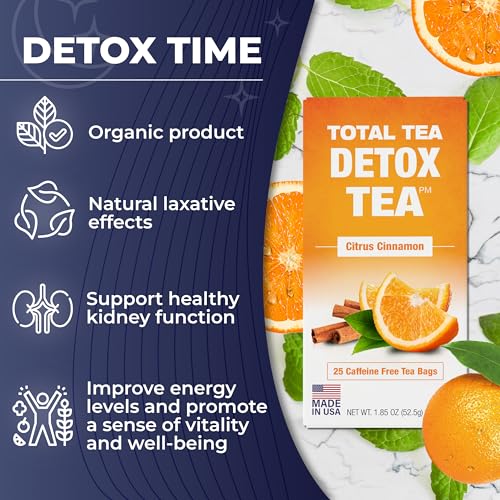 Total Tea Detox Tea & Energy Tea Set - 25 Day Detox Tea - Herbal SIim Tea Total Tea