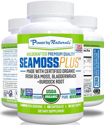 Power By Naturals Sea Moss Plus - USDA Certified Organic Wildcrafted Irish 