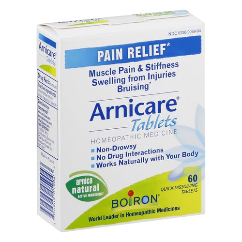 Boiron Arnicare Tablets for Pain Relief from Muscle Pain, Joint Soreness, Swelling from Injury or Bruises Boiron