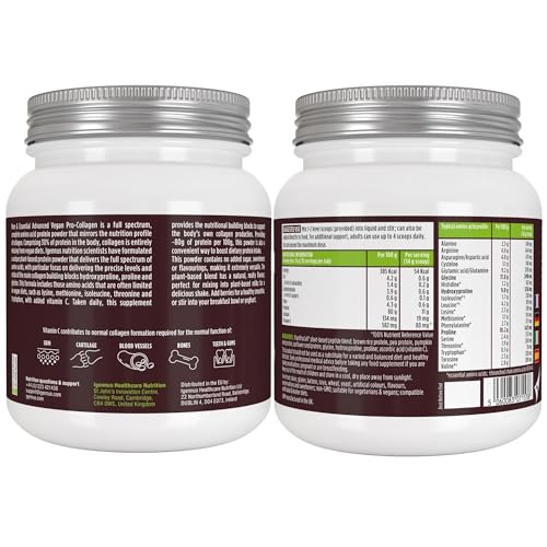Vegan Collagen Powder, Plant-Based Peptide Protein Supplement with Glycine, 21 Amino Acids & Vitamin C, Complete Collagen Igennus Healthcare Nutrition
