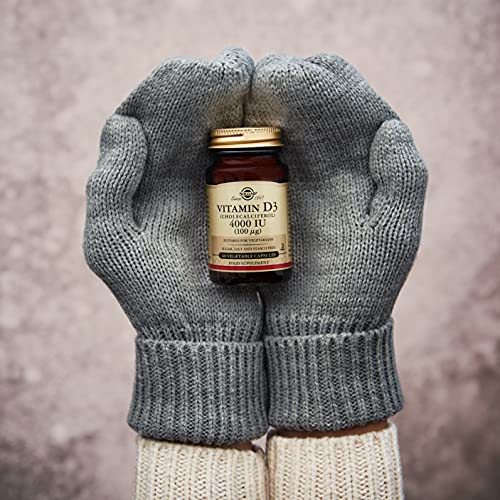 Solgar Vitamin D3 4000 IU (100 µg) Vegetable Capsules - Pack of 60 - Cholecalciferol SOLGAR