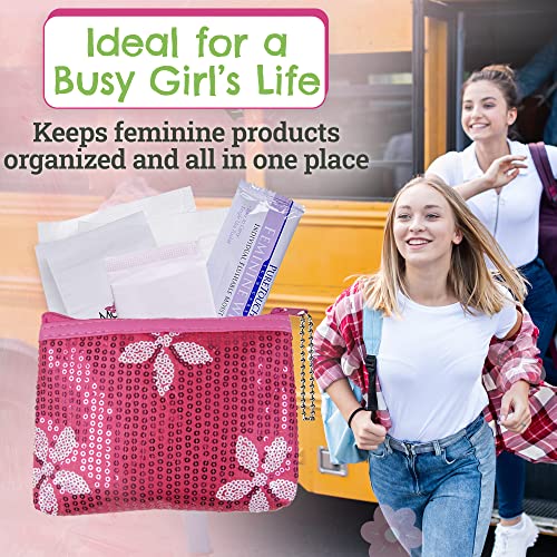 First Period Kit To-go! - Organic Biodegradable Tween Pads & Liner - Period Bags for Teen Girls Be Prepared. Period.