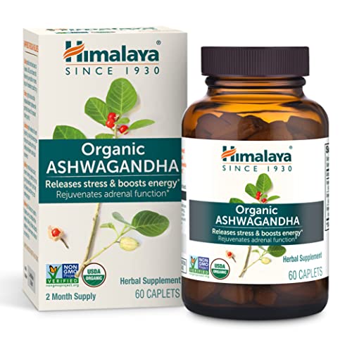 Himalaya Organic Ashwagandha, 60 Day Supply, Herbal Supplement for Stress Relief