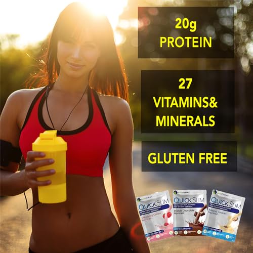 Quick Slim Meal Replacement Shake for Weight Loss, 30 Servings, 20g Protein, 27 Vitamins NUTRIPHARMA Quick Slim