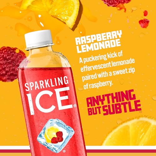 Sparkling Ice, Raspberry Lemonade Sparkling Water, Zero Sugar Flavored Water Sparkling Ice
