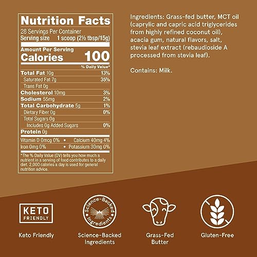 Bulletproof Hazelnut Creamer, 14.8 Ounces, Keto Coffee Creamer with MCT Oil and Grass Bulletproof