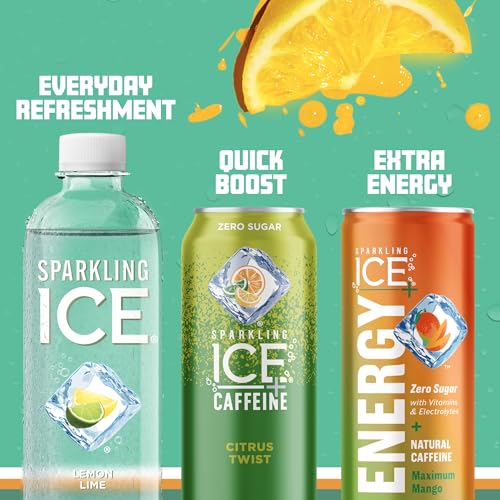 Sparkling Ice, Lemon Lime Sparkling Water, Zero Sugar Flavored Water, with Vitamins Sparkling ICE