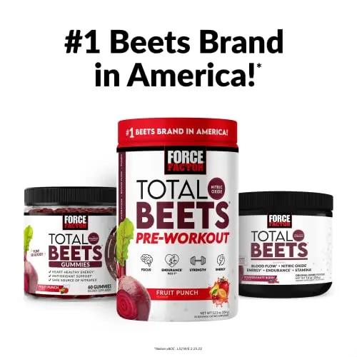 FORCE FACTOR Total Beets Pre-Workout Powder to Boost Energy & Endurance, Increase Force Factor