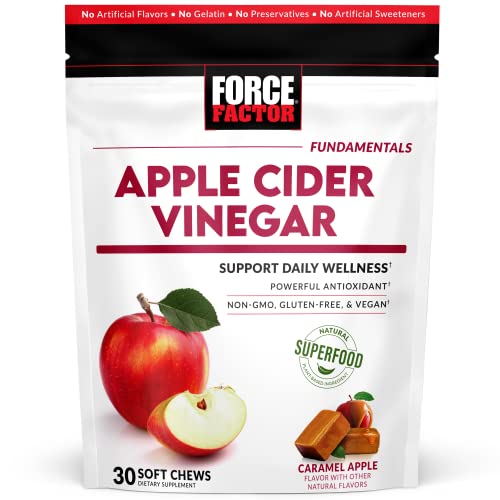 Force Factor Organic Apple Cider Vinegar Soft Chews for Digestion and Metabolism Support
