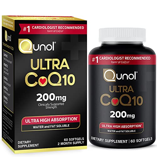 Qunol CoQ10 200mg Softgels, Ultra CoQ10 - Ultra High Absorption Coenzyme Q10 Supplem