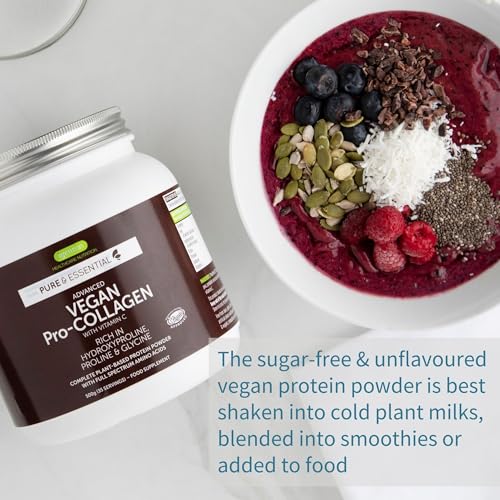 Vegan Collagen Powder, Plant-Based Peptide Protein Supplement with Glycine, 21 Amino Acids & Vitamin C, Complete Collagen Igennus Healthcare Nutrition