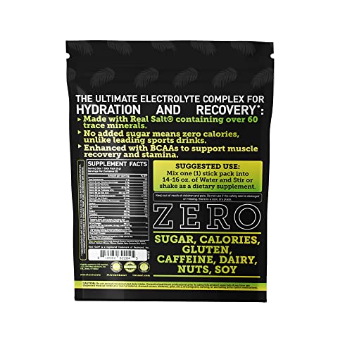 Enhanced Electrolyte Powder Stick Packs (Lemon Lime - 20 Packets) Sugar Free Zeal Naturals