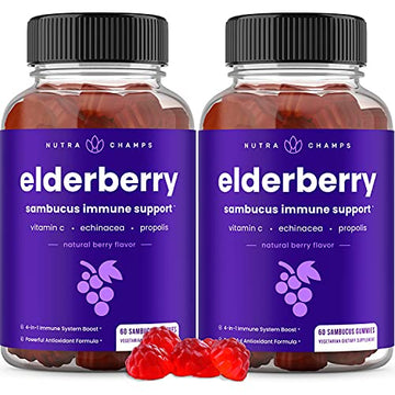Elderberry Gummies | Sambucus Elderberry Gummies for Adults & Kids | Vitamin C