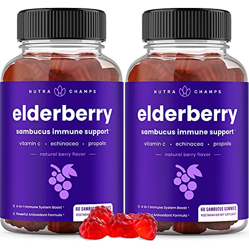 Elderberry Gummies | Sambucus Elderberry Gummies for Adults & Kids | Vitamin C