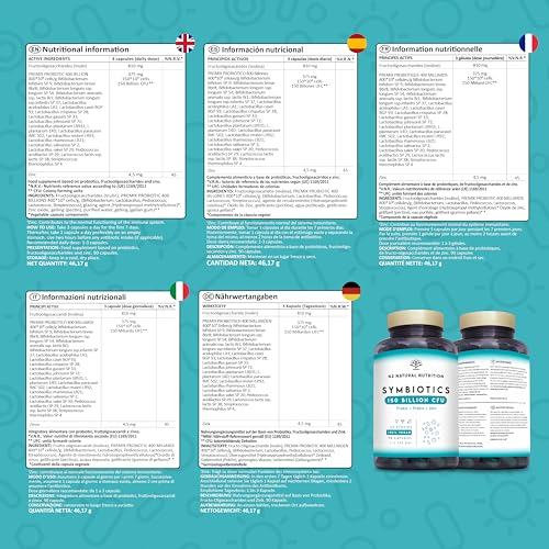 Probiotics 150 Billion CFU - 20 Strains with Prebiotics & Zinc. Highest Concentration N2 Natural Nutrition