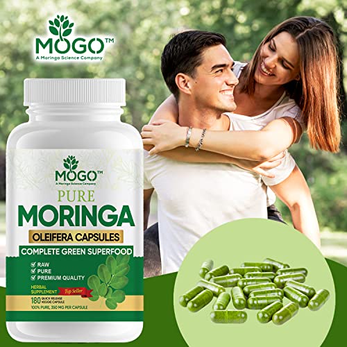 MOGO Moringa Oleifera Capsules | 100% Pure Single Origin Moringa Leaf Powder Supplement MOGO